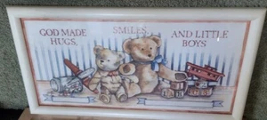 God Made Hugs Smiles and Little Boys Wall Decor Debra Jordan Myers Figi Graphics - Picture 1 of 2