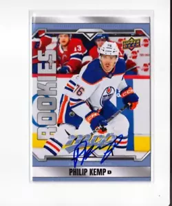 PHILIP KEMP autographed SIGNED '24/25 EDMONTON OILERS "MVP" rookie card - Picture 1 of 1