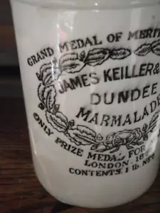 ANTIQUE STONEWARE CROCK JAMES KEILLER & SONS DUNDEE MARMALADE JAR LONDON 1862 - Picture 1 of 10