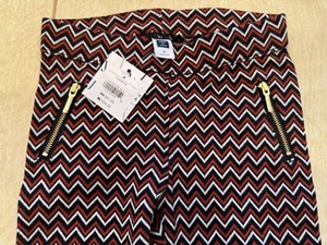 Janie & Jack NWT size 4, rust, black & white Chevron Ponte girls pant - Picture 1 of 3