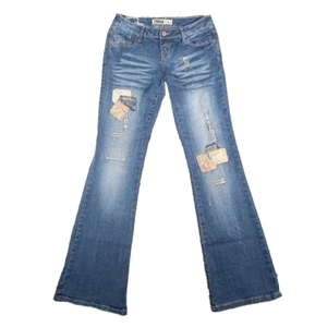 Zana Di Patchwork Boho Hippie Flared Jeans Girl's Size 5 Blue 27x31.5 - Picture 1 of 14