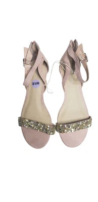Me Too Mauve 水晶肩带。 厚底高跟鞋 1.5 英寸。 8.5 码。 全新无标签  — 第 1/4 张图片
