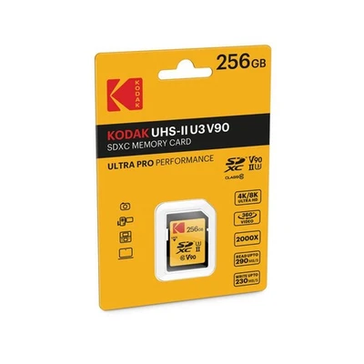KODAK SD Card 256 GB UHS-II U3 V90 SDXC ULTRA PRO Performance - Image 1 of 4