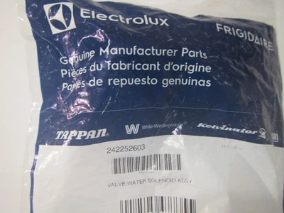 242252603 Electrolux Frigidaire OEM Válvula de agua para refrigerador.   ¡Nuevo en bolsa! Foto 1 de 4
