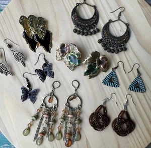 De Colección 8 Pares Surtidos Variedad Mixta Perno Colgante Gancho Pendientes Cuentas Hoja Mariposa - Imagen 1 de 15