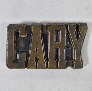 Vintage GARY Brass Name Plate Belt Buckle - Picture 1 of 2