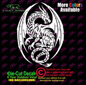 Tribal Dragon Car Window Vinyl Decal Bumper Sticker - Picture 1 of 4