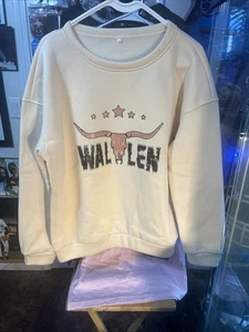 Morgan Wallen Cream Graphic Crew Neck Sweatshirt Women Large country songs soft - Picture 1 of 5