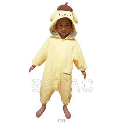 SAZAC Sanrio Pompompurin Niños Disfraz Vellón Kigurumi Juegos con disfraces 110 Kawaii Foto 1 de 3