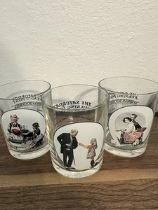 Bicchiere da bere/whisky vintage Norman Rockwell - set di 3 - Foto 1 di 5