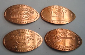 HARD ROCK CAFE San Francisco, CA -- elongated set of 4 copper - Picture 1 of 1