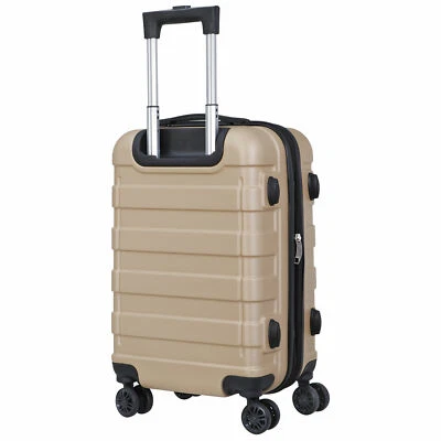 21" Champagne Travel Carry-on Luggage Trolley Suitcase Hardside Spinner Suitcase - Image 1 of 4