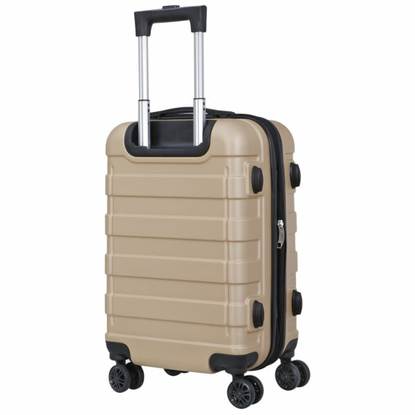 21&quot; Champagne Travel Carry-on Luggage Trolley Suitcase Hardside Spinner Suitcase