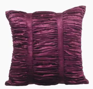 Decorative Pillow Cover Purple 16"x16", Home Decor Velvet - Plum Beauty - Picture 1 of 2