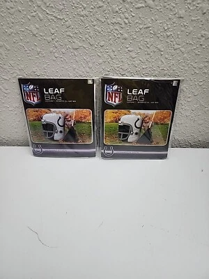 Lot 2 Indianapolis Colts NFL Leaf Bags 39” x 58” Helmet Stuff-A-Helmet Man Cave - Image 1 of 4