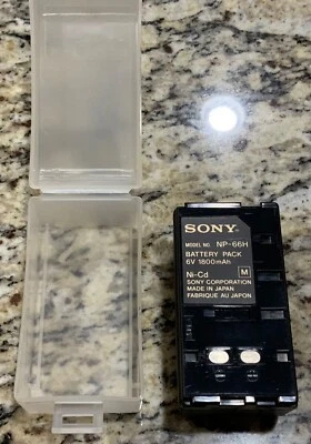Sony NP-66H Recargable 6v 1800mAh Ni-Cd OEM Batería y Estuche Hecho en Japón Foto 1 de 4