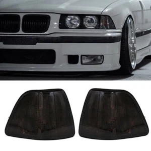FOR 92-98 BMW E36 3-SERIES 4DR SEDAN/HATCHBACK EURO SMOKE LENS CORNER LIGHTS - Picture 1 of 10