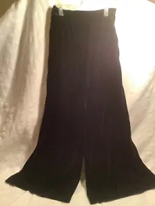 Susan Thomas Palazzo Pants High Waist Silky Black Velvet U.S.domestic Shipp only - Picture 1 of 13