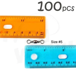 Fish WOW!® 100pcs Size 5 Fishing Barrel Swivel pivoting joint Nickel tone #5 @US - Picture 1 of 3