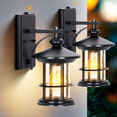 Luminárias de parede para garagem ao ar livre iluminação do crepúsculo ao amanhecer lanternas de parede - Imagem 1 de 4