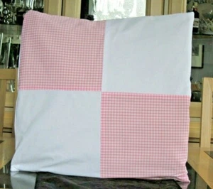SHABBY CHIC PATCHWORK PINK AND WHITE GINGHAM DESIGN CUSHION COVERS - Picture 1 of 2