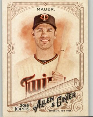 2018 Topps Allen & Ginter Joe Mauer #306 Minnesota Twins - Image 1 of 2