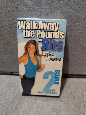 LESLIE SANSONE - WALK AWAY THE POUNDS FOR ABS WORKOUT VHS VIDEO, 2 MILES HI-CAL - Image 1 of 2