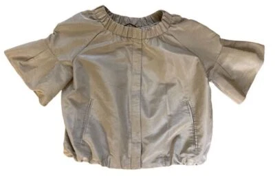 Chaqueta Prada Cremallera Marrón 56% Seda 44% Poliéster Manga 3/4 Talla 40 Foto 1 de 4