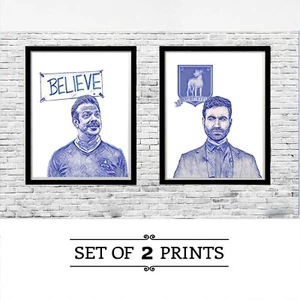 Ted Lasso and Roy Kent Estampado en Tinta Set de Regalo AFC Richmond Logotipo de Fútbol Believe Art - Imagen 1 de 5