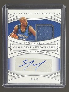 2021 Panini National Treasures Sam Cassell Game Worn Jersey Patch Auto /99 SP