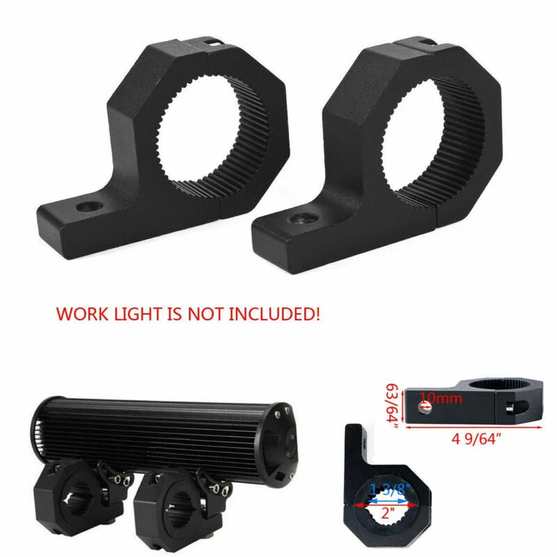 LED Mounting Bracket Fog Work Light Clamp Bar Roof Roll 1.5" 2" Tube 4x4 Offroad - Image 1 of 4
