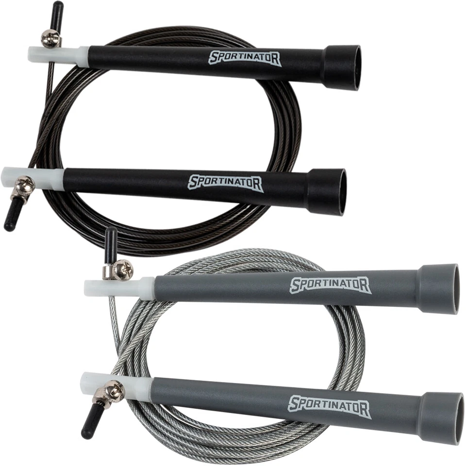 SPORTINATOR Geschwindigkeits-Springseil Fitness Sprungseil schwarz grau neu - Bild 1 von 1