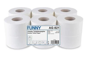 12 Rollen Jumbo Toilettenpapier Funny | 2-lagig | weiß |  perforiert - Bild 1 von 4