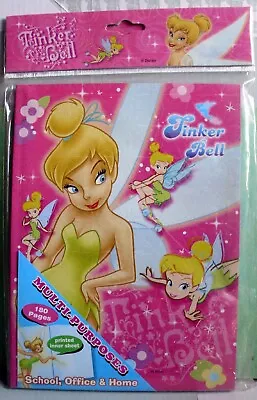 DISNEY TINKERBELL NOTEBOOK JOURNAL PRETTY PAPER - PINK COVER - SEALED  - Image 1 of 2