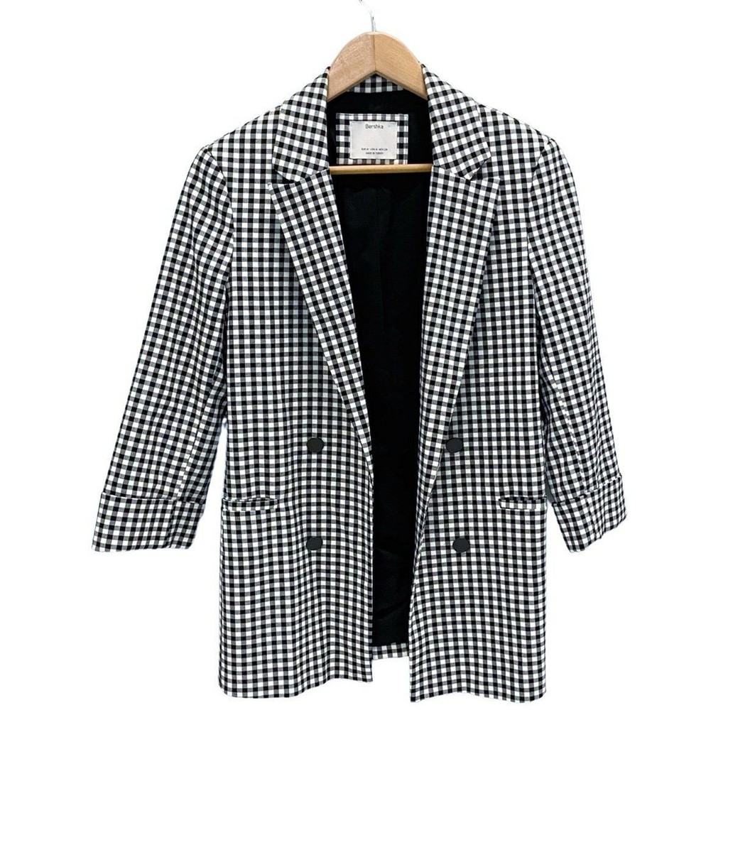 chaqueta de cuadros mujer bershka