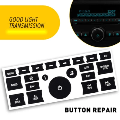 New Radio Dash Button Repair Kit Decal Stickers For Chevrolet GMC Tahoe USA ED - Imagem 1 de 4