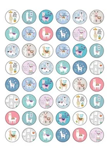 48 lindas obleas comestibles con temática de llama papel cupcake pastel adornos - Imagen 1 de 1