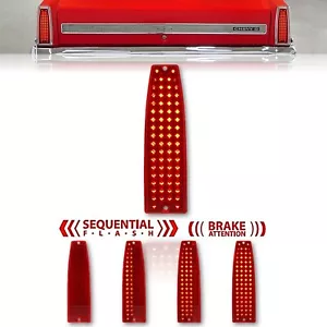 Red LED All in One Sequential Tail Brake Light Lens Each For 66 67 Chevy II Nova - Picture 1 of 10