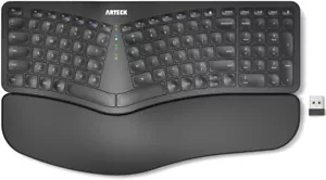 Arteck Split Ergonomic Keyboard with Cushioned Wrist and Palm Rest, - Picture 1 of 7