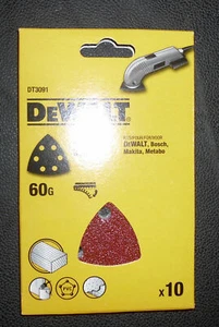 DEWALT DT3091 Dreieck-Schleifpapier-Klettfix 93 x 93mm K60, gelocht (6 Loch) - Bild 1 von 1