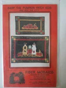  Pumpkin Patch Kids and Boo the Kitty Wallhanging Quilt Pattern Fiber Mosaics - Picture 1 of 2