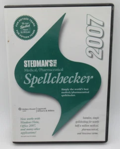 STEDMAN'S PLUS 2007 MEDICAL/PHARMA SPELLCHECKER PC CD-ROM, WIN VISTA OFFICE 2007 - Picture 1 of 3