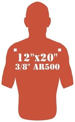 MAGNUM TARGET 3/8" AR500 Combatant Silhouette 12" x 20" Steel Shooting Range Gong Metal Target