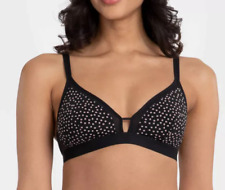 All.You LIVELY Women's Mesh Trim 2.0 Padded Bralette Black Size Small