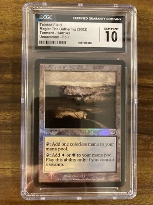 MTG✨TAINTED FIELD FOIL✨Torment CGC 10 GEM MINT Uncommon DUAL MANA Land LOW POP ! - Image 1 of 4