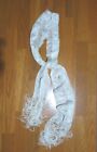 Silky, Soft Sheer Open Weave White 58" Long X 6" Wide Ladies Scarf Nwot