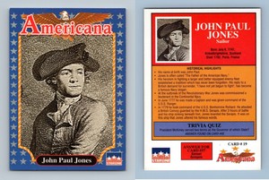 John Paul Jones #19 Americana 1992 Starline Trading Card