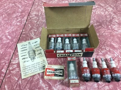 6 bujías Champion J-11 nuevas y 4 usadas 1951 1952 1953 1954 Packard nuevas de stock Foto 1 de 4