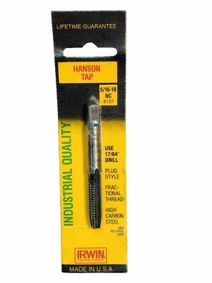 Irwin Tap 5/16 in 18 NC USA 8127 Hanson High Carbon Steel SAE Fraction 5/16-18 - Image 1 of 4
