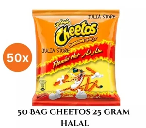 50 Pack X Cheetos Crunchy Flamin Hot Corn Chips (25 Gram) Halal حلال شيبس شيتوس - Picture 1 of 1